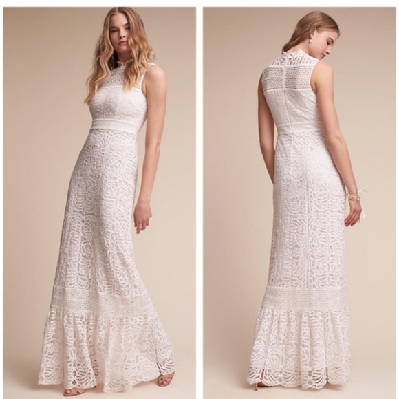 BHLDN Dresses & Skirts - BHLDN Anthropologie Ojai macrame Wedding Dress Stunning Cutwork engagement Sz 12